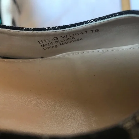 Cole Haan Black Silver Animal Print Block Heels 7B - Picture 8 of 8